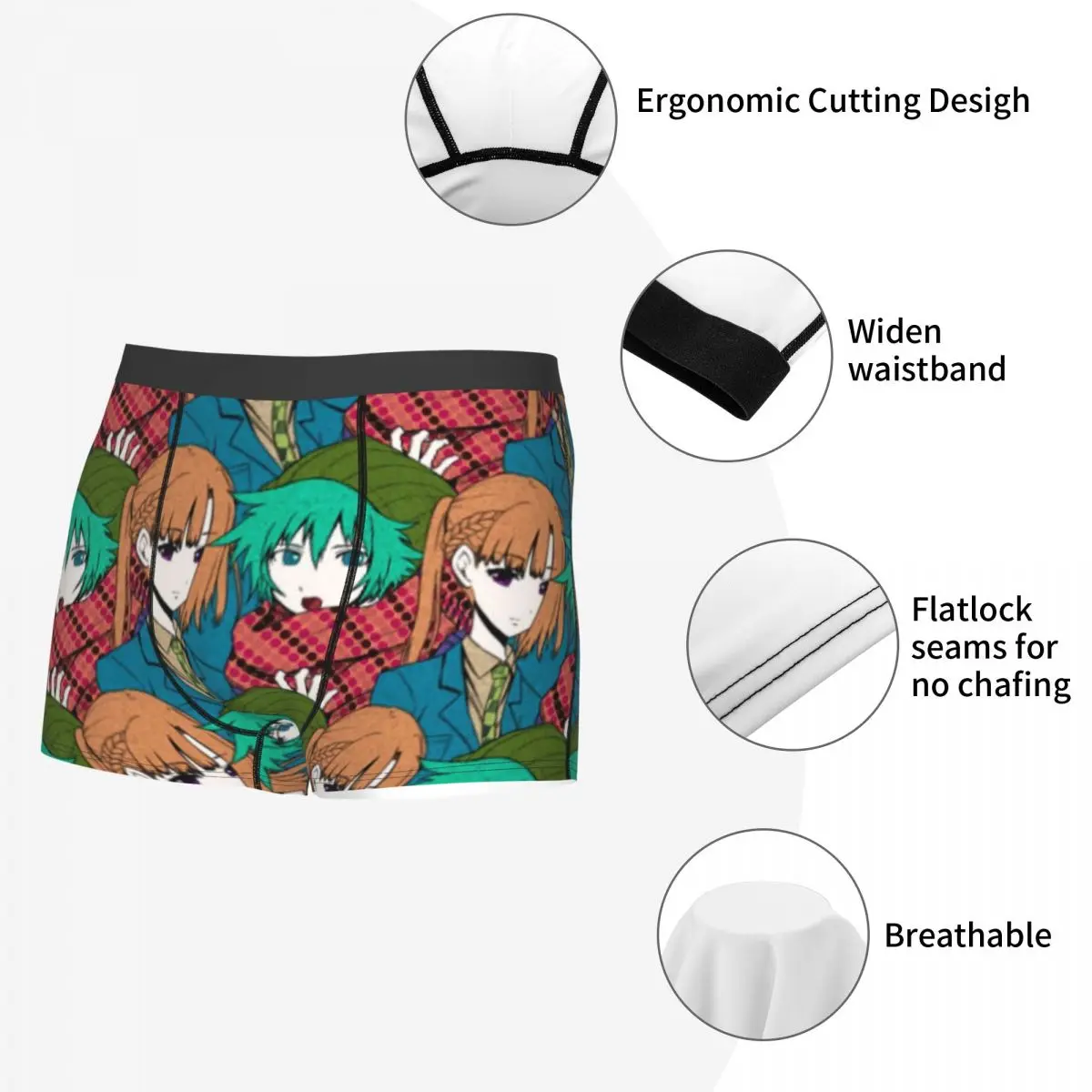 Фото Модные мужские трусы-боксеры Fashion Shin Tsukimi Your Turn To Die Hat, эластичные, с принтом YTTD Game Anime №4