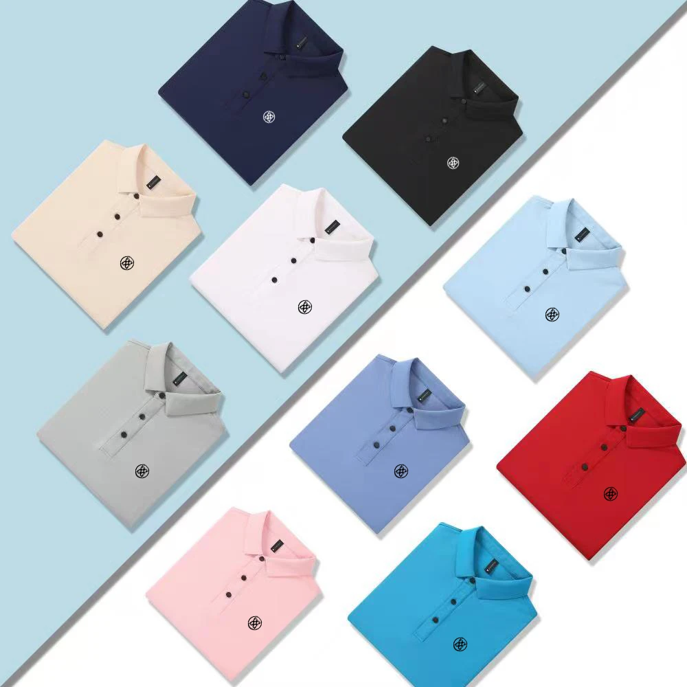2023 New Summer Embroidery LOGO Golf Polo Shirt Men's Hot High Quality Men's Short Sleeve Breathable Quick Drying Top Business