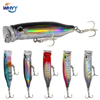 whyy 1pcs fishing lures topwater popper bait 7cm 9 4g floating hard bait artificial wobblers plastic fishing tackle