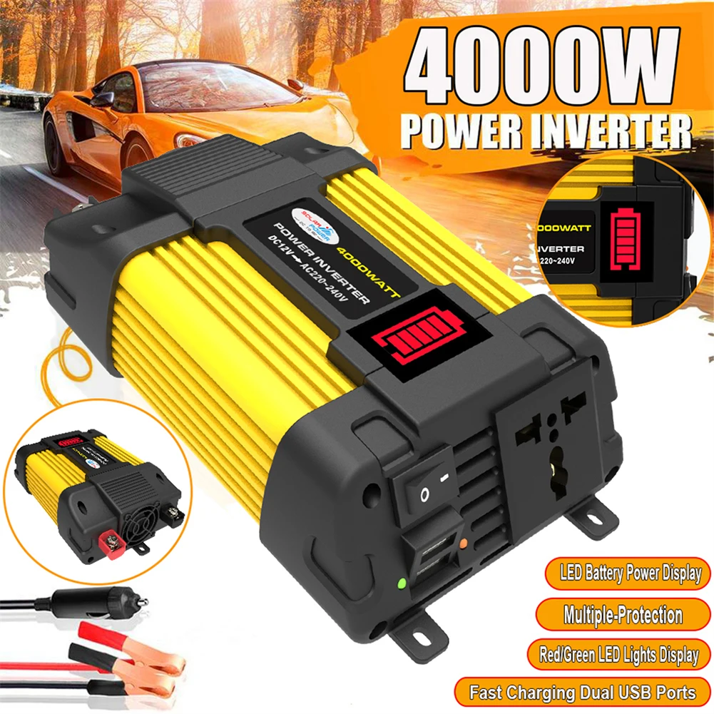 

300w Car Power Inverter 12VDC To 110V/220V AC Power Sine Wave Converter Transformer Auto Replacement Parts