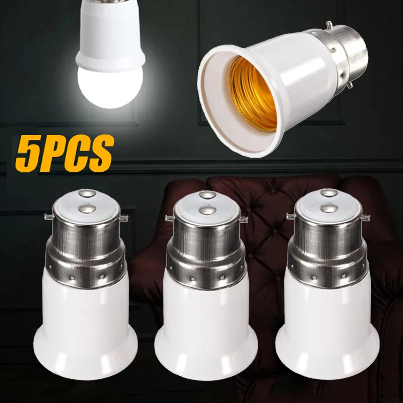 

1/5PCS Lamp Sockets Conversion Holder Led Lamp Bulb Bases Converters B22 To E27 Lamp Sockets Light Adapter Bulb Bases Holders