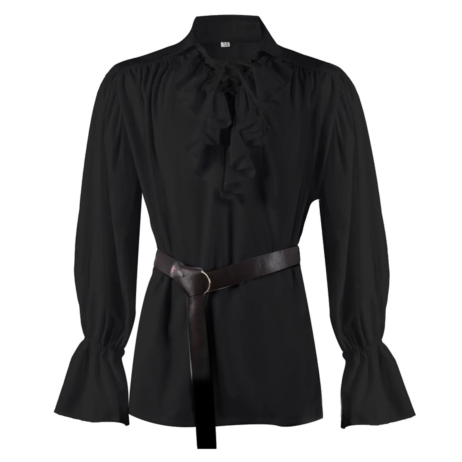 

Mens Halloween Medieval Mens Medieval Lace Up Puffy Sleeve Top Ruffled Vintage Costume Handsome Men Korean Fashion