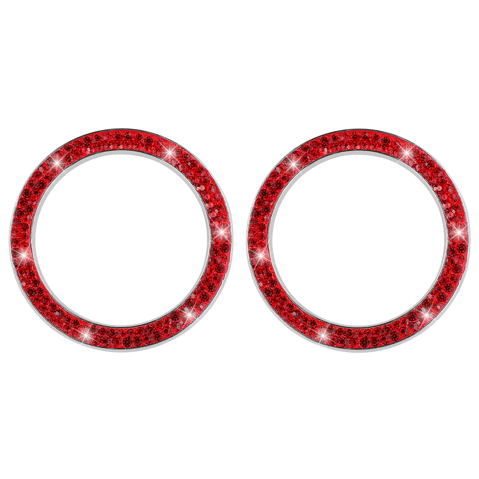 

Garneck 2PCS Car Ignition Button Ring Sticker Engine Start Stop Button Ring Decal Crystal Bling Rhinestone Car Decor