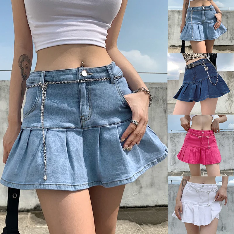 

Women's shorts 2022 summer new high-elastic fashion casual wild split denim short skirt pants Korean high waist jeans