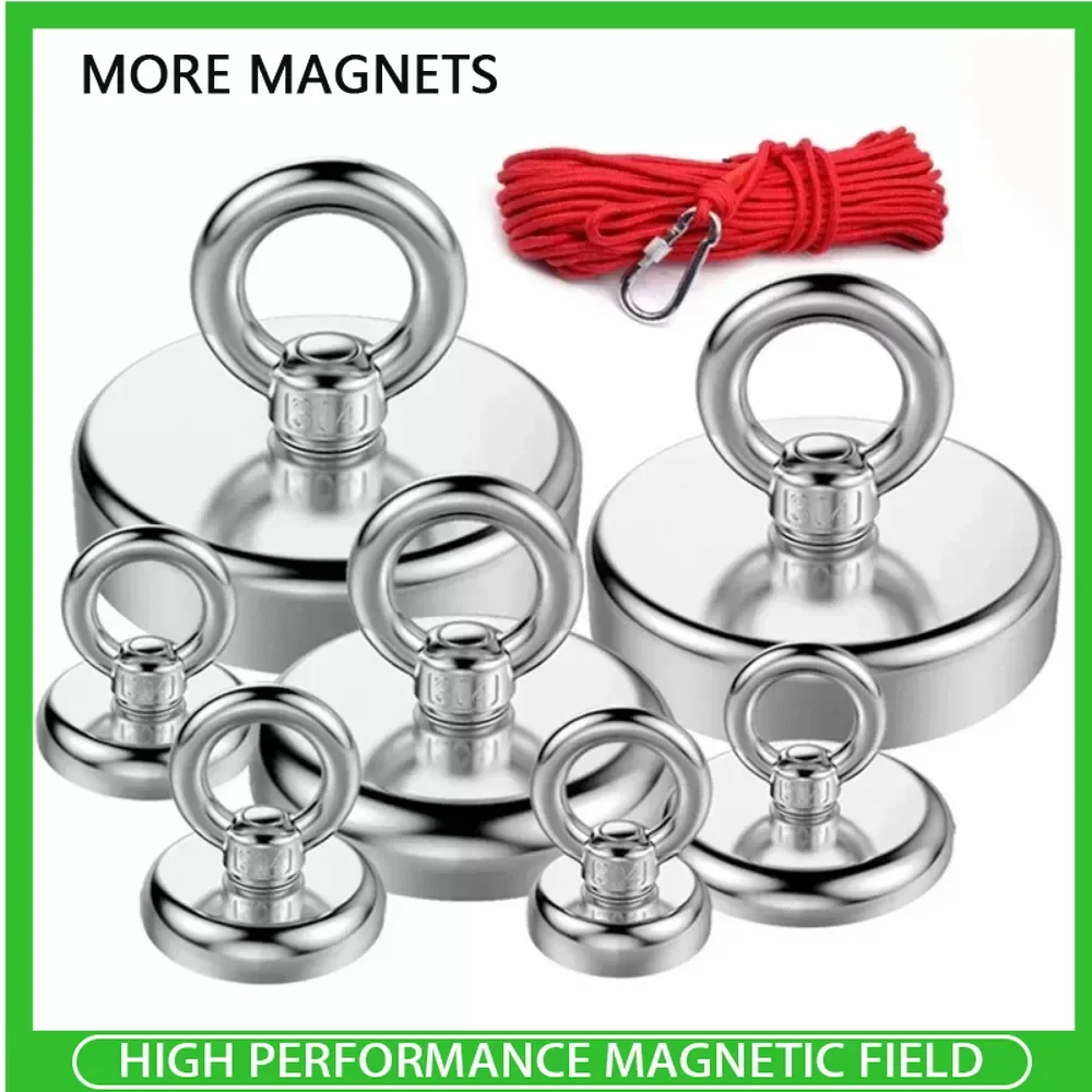 Мощный магнит для спасательной рыбалки D25 D32 D36 D42 магнитный Железный камень