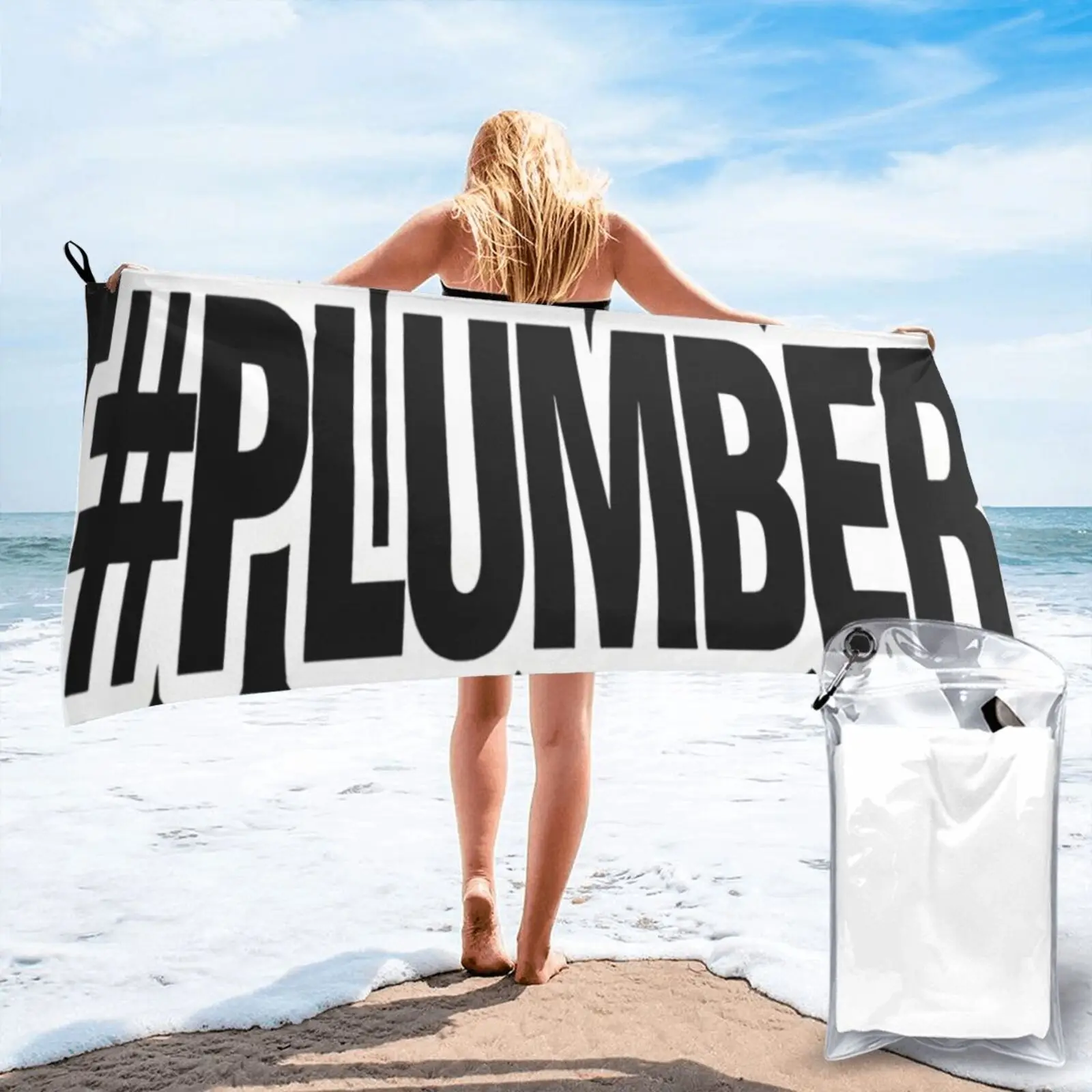 

Plumber Plumber Tradesman Vocation Beach Towel Sauna Strandlaken Beachwear Luxury Beach Towel Towels Bathrobe Woman Face Towel