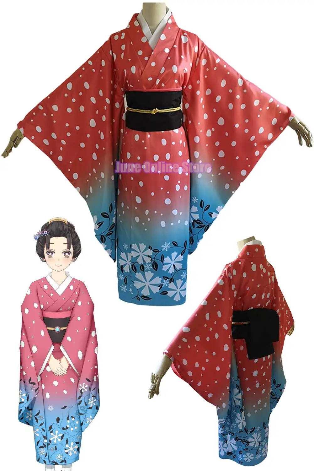 

Anime Demon Slayer Koyuki Cosplay Women Costume Roleplay Fantasia Outfits Fancy Dress Up Party Clothes For Female Role Playing