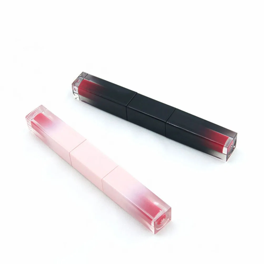 

6ml Gradient Powder (Black) Double Bottle Square Lip Gloss Empty Tube Elegant Container Private Label Custom Bulk