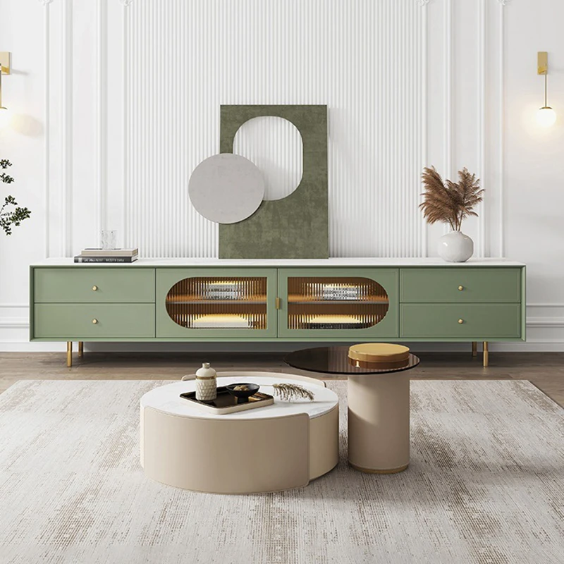 Saddle Skin TV Table Sintered Stone Marble Rock TV Cabinet M