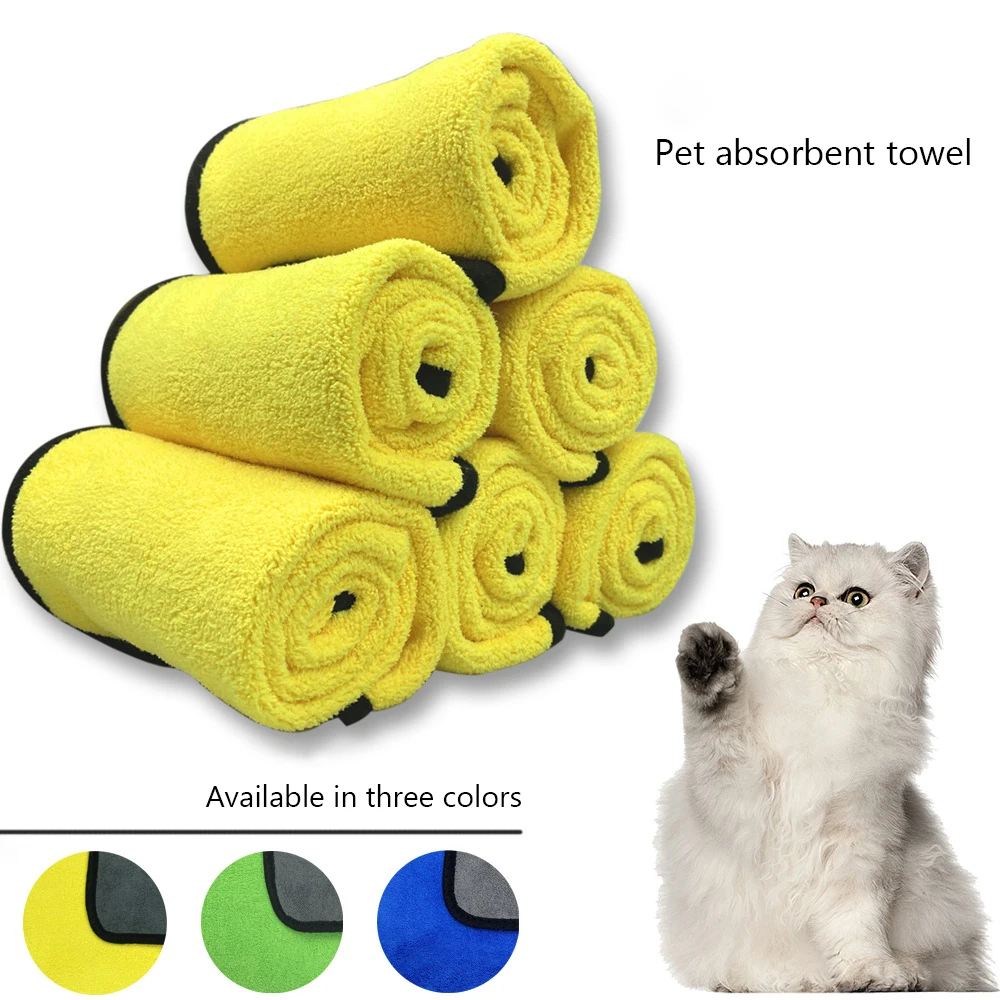 

Полотенца для домашних животных для собак и кошек, абсорбирующие и быстросохнущие банные полотенца, мягкие коралловые товары для домашних ...