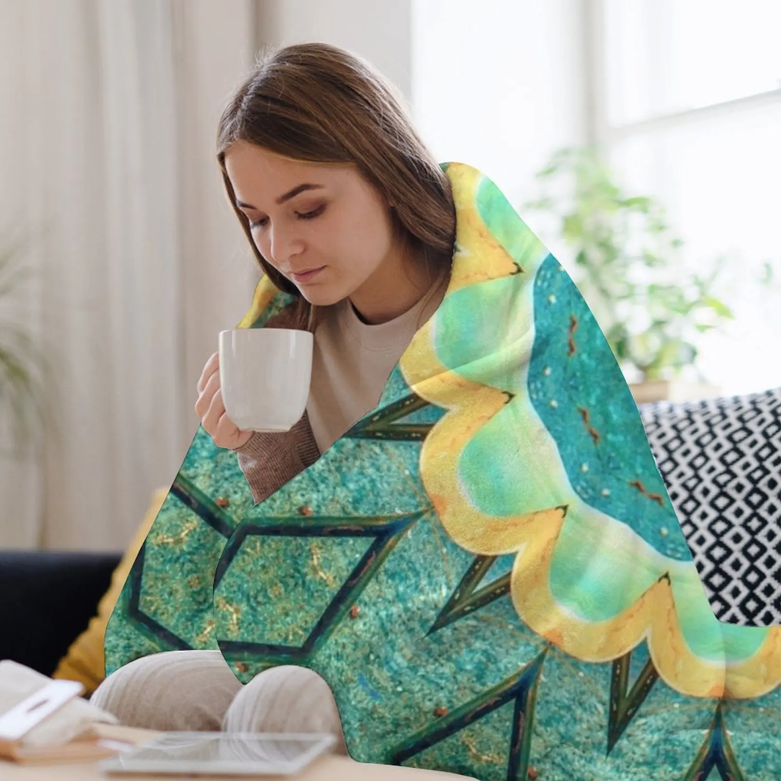 Новое геометрическое абстрактное цветочная мандала с 12-лепестками одеяло Polar Baby