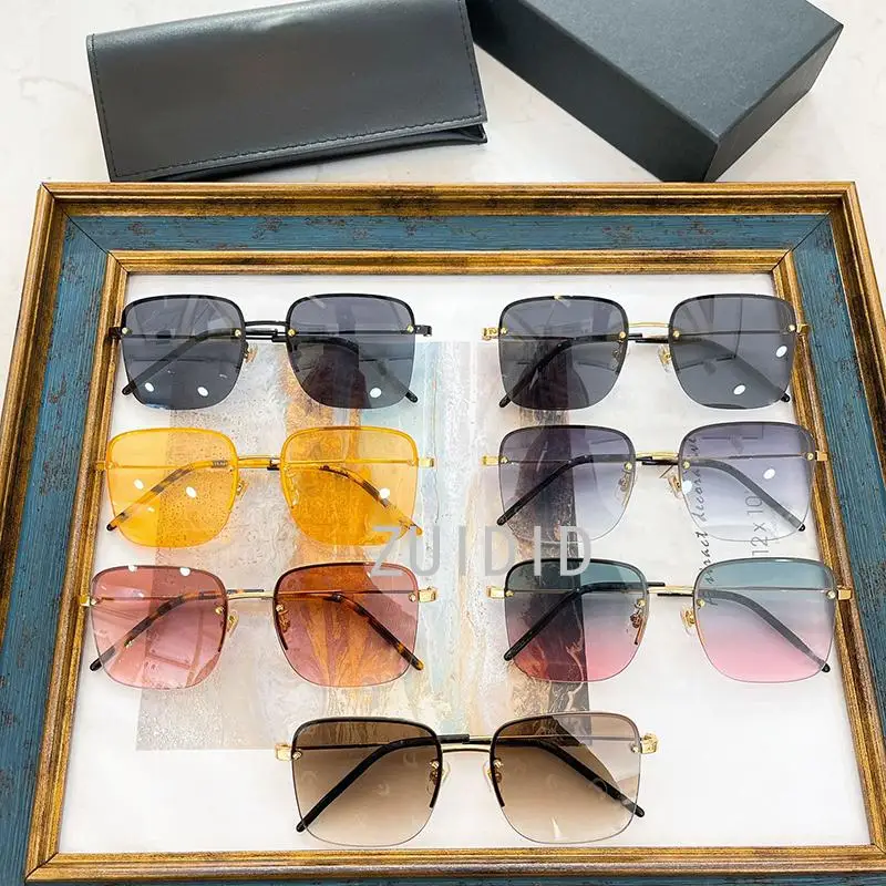 

2022 металлические солнцезащитные очки без оправы женские Sl312M ретро большие квадратные солнцезащитные очки мужские модные брендовые дизайнерские фотоочки