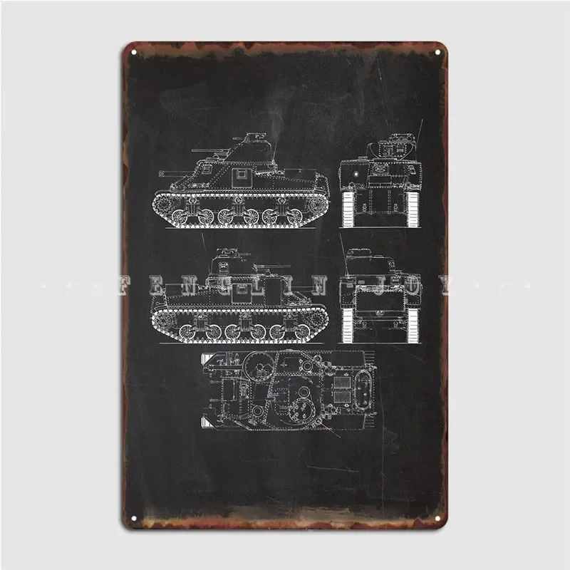 Плакат Танка M3 Lee металлическая табличка кинотеатр гостиная настенные винтажные