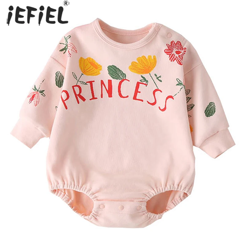 

Autumn Newborn Baby Girls Clothes Flower Print Bodysuit Cotton Long Sleeve Baby One Piece Jumpsuit Princess Baby Clothing
