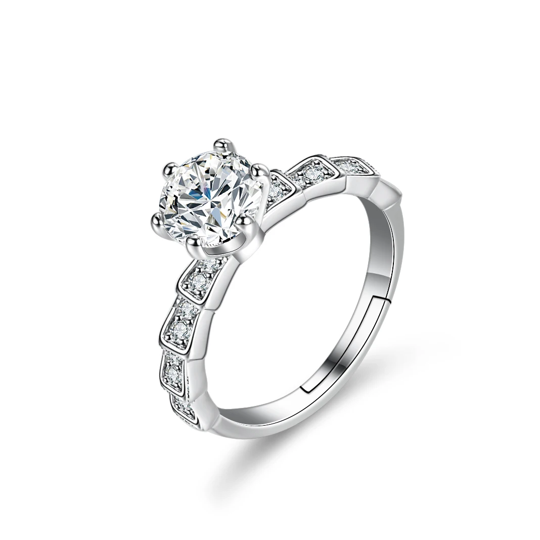 

Moissanite 925 Sterling Silve Ring For Women Classic D Color 1CT Diamonds Gemstone Wedding Engagement Fine Jewelry Gift