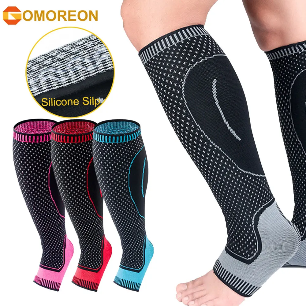 

Sports Compression Leg Sleeve Basketball Football Calf Support Running Antiskid Shin Guard Cycling Leg Warmers Sun UV Protection