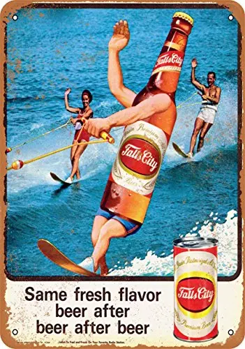 

Metal Sign - Falls City Beer and Waterskiing - Vintage Look 3
