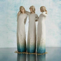 three women resin ornaments craft creative gifts independent station three sisters decoration festival commemoration best friend