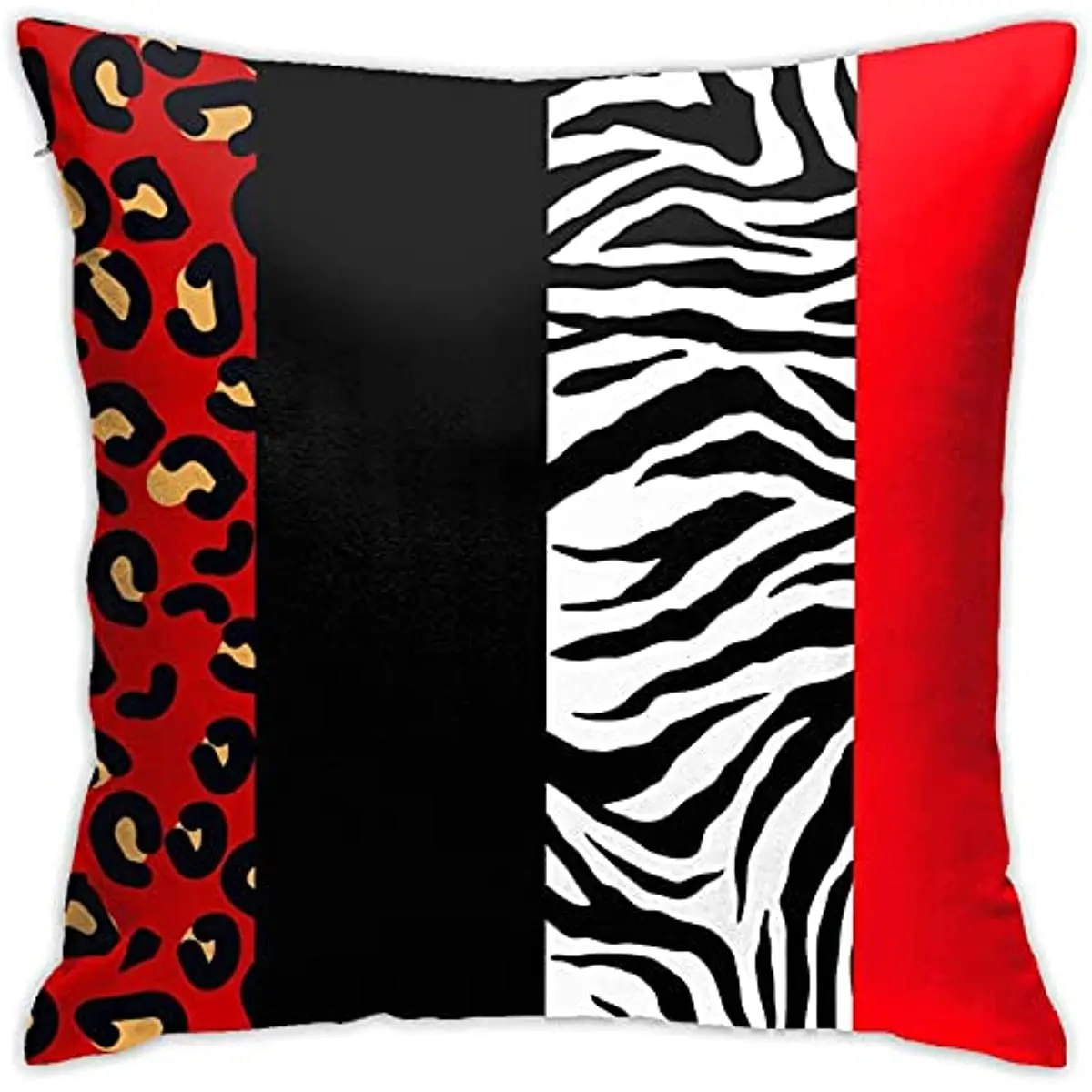 

Decorative Red Leopard and Zebra Animal Print Throw Pillow Case Cushion Cover for Sofa Bedroom Car