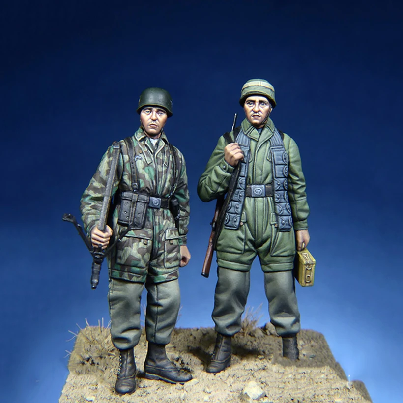 

1/35 ancient man Soldier STAND include 2 Resin figure Model kits Miniature gk Unassembly Unpainted