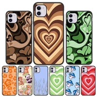 heart circle phone case for iphone 13 11 12 pro max xs max mini xr x soft silicon cover for iphone 7 8 plus se 2020 fundas shell