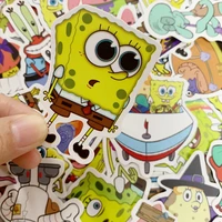 103050pcs animation cartoon spongebob doodle suitcase skateboard notebook decoration waterproof sticker gift childrens toy