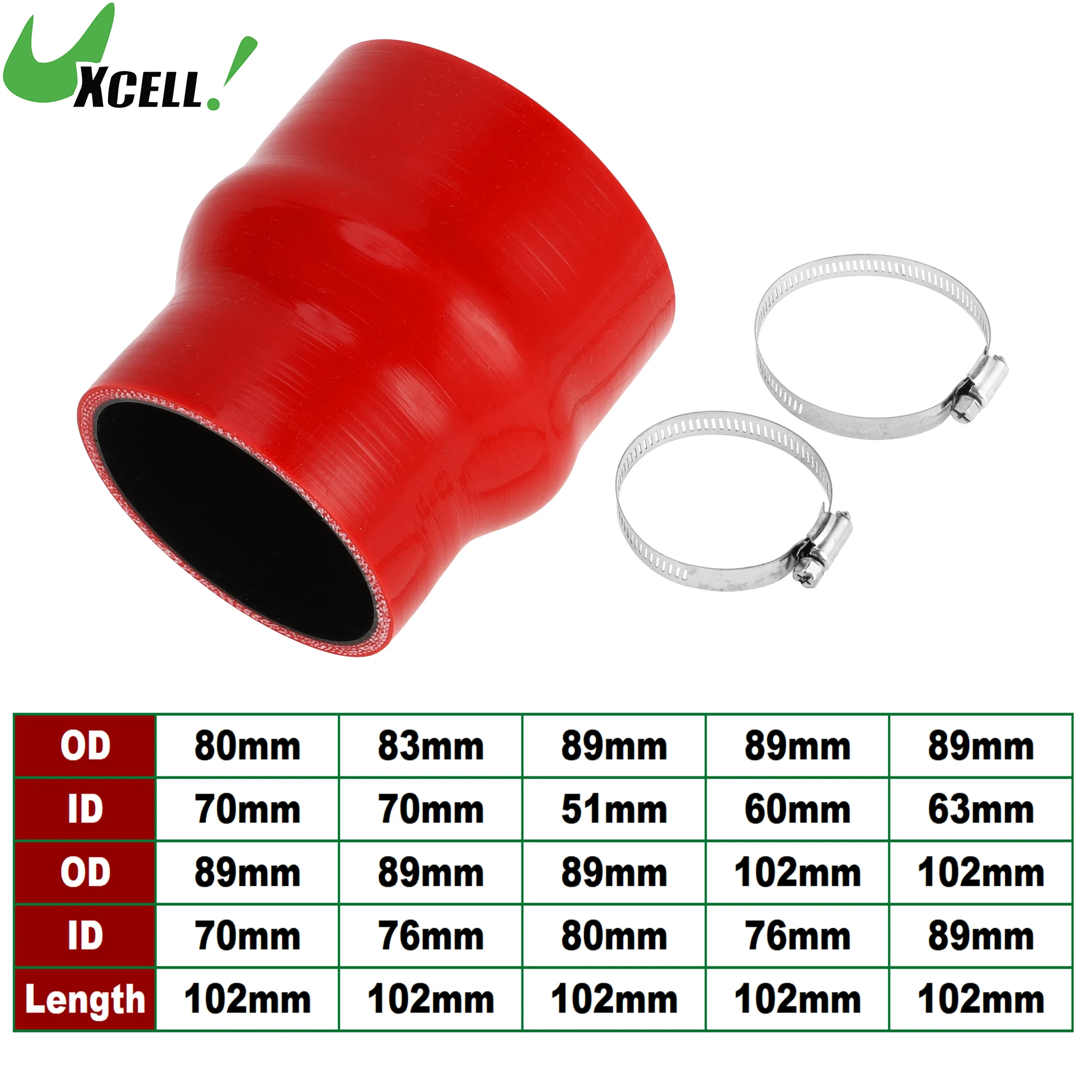 UXCELL 80–102 мм наружный диаметр до 70–89 внутренний 102 автомобильный силиконовый