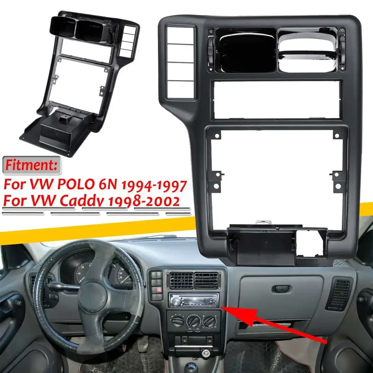 1xCar Front Center Console Air Outlet Frame Cover For VW POLO 6N 1994-1997 Caddy 1998-2002 ABS 6N1858071A 6N1858069A
