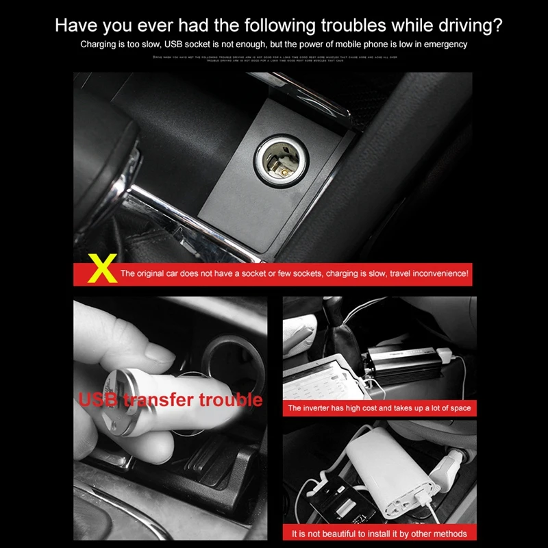 Автомобильное зарядное устройство с USB-портом и функцией быстрой зарядки для Toyota
