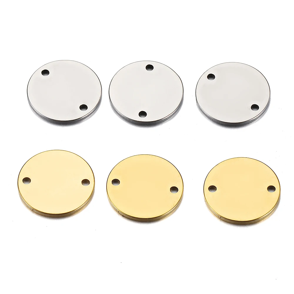 

Круглые Подвески из нержавеющей стали под золото, 10 шт., 12 мм, бусины для изготовления ювелирных изделий, соединители для ожерелий, браслетов...