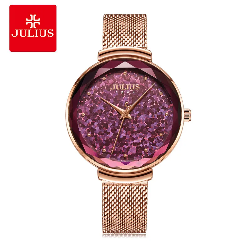 JLIIUS Glitter Surface Explosion Fashion Shiny Quartz Movement Waterproof Watch Female Reloj Mujer Christmas Watch Gifts JA-1189