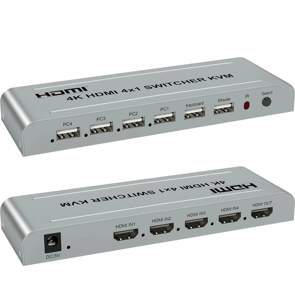 

4K HDMI KVM переключатель 4x1 HDMI USB переключатель 4 совместный компьютер один комплект клавиатуры мыши монитора для ноутбука ПК HDTV монитора проект...