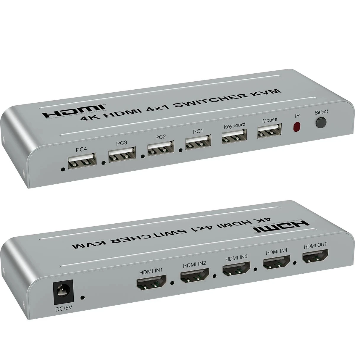 

4K HDMI KVM переключатель 4x1 HDMI USB переключатель 4 совместный компьютер один комплект клавиатуры мыши монитора для ноутбука ПК HDTV монитора проектора