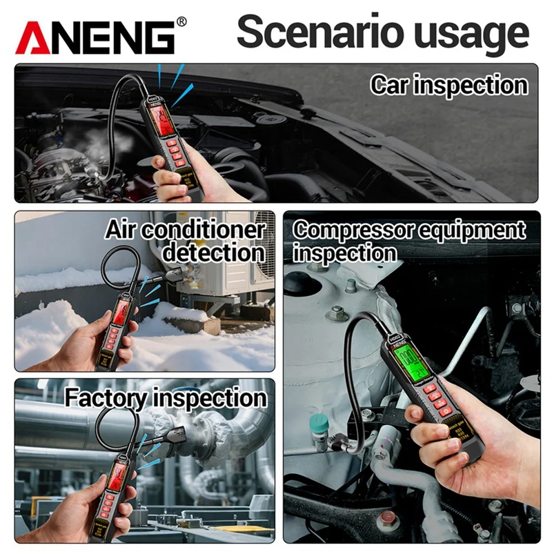 Фото ANENG HD02 Галогенный детектор утечек R22/R32/R134a Детектор газа Анализатор Перезаряжаемый бензиновый кондиционер Инструмент для тестера №3