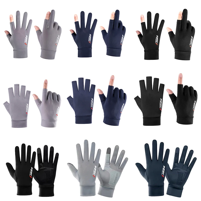 

Перчатки для мужчин и женщин, дышащие эластичные митенки из вискозы для рыбалки, велоспорта, сенсорных экранов, для защиты от солнца, 1 пара