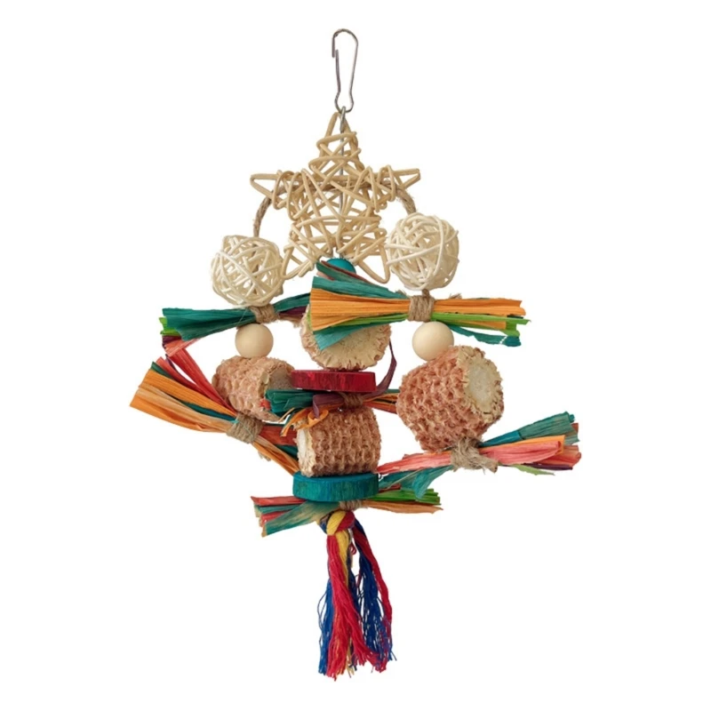 

Bird Hanging Toy Bird Cage Tearing Rattans Foraging Toy Birdcage Accessories Budgies Chewable Toy Macaws Shredding Toy