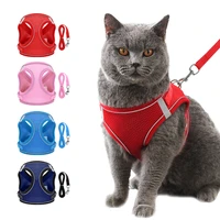 reflective safety cat harness and leash set puppy dog harnesses vest pug bulldog chihuahua chest strap for small medium dogs