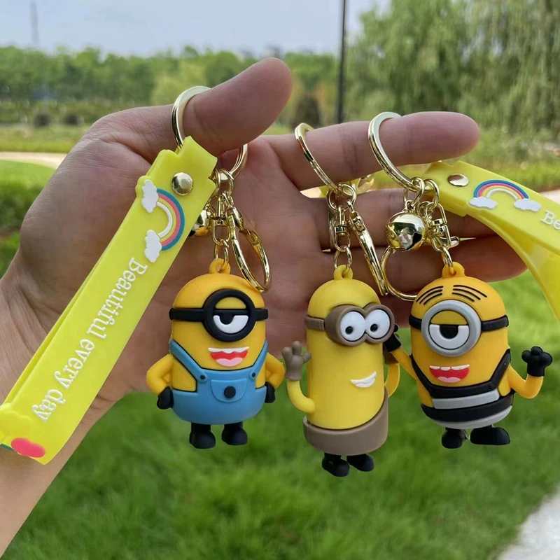 

Cute Kawaii Despicable Me Bob Kevin Anime Keychain Dolls Stuart Carl Bag Pendants Toys Random Send