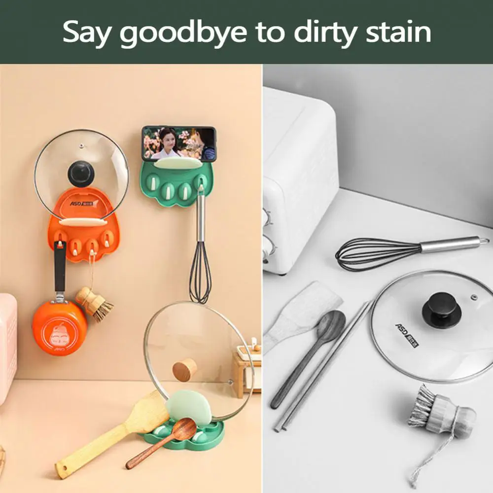 Кухонный держатель для крышки кастрюли с кошачьими крапанами стеллаж домашнего