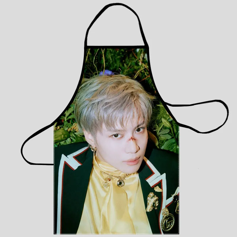 

Custom Taemin Apron Dinner Party Cooking Apron Adult Baking Accessories Waterproof Fabric Printed Cleaning Tools