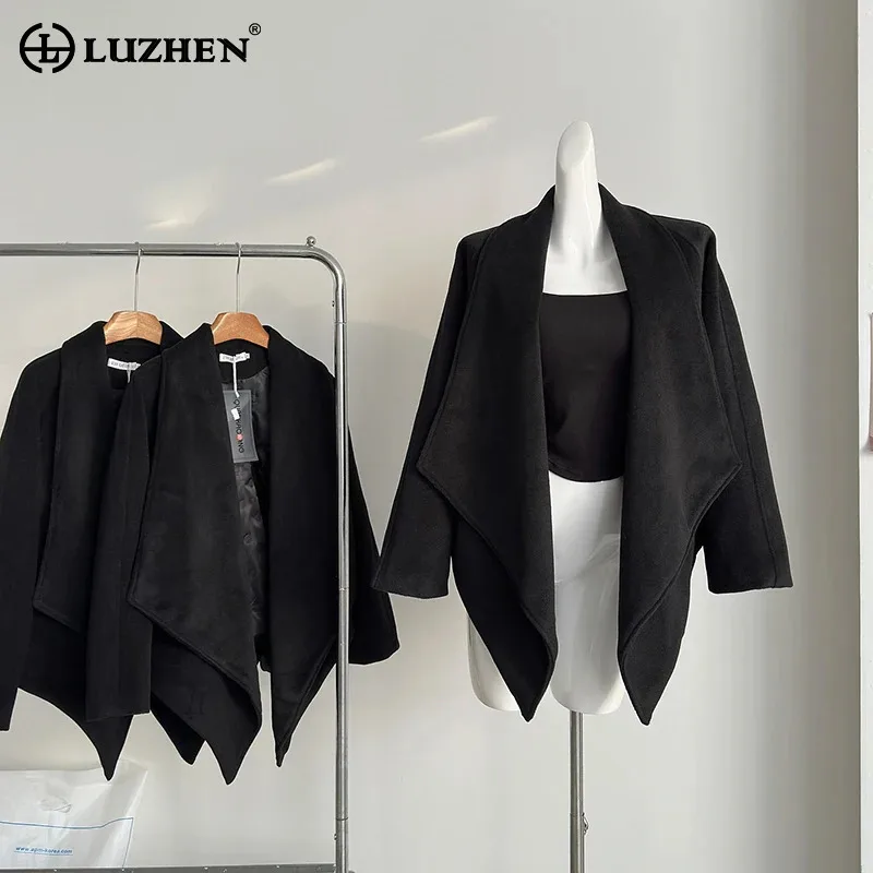 LUZHEN 2024 новая мода свободный дизайн с асимметричным подолом однотонный плащ