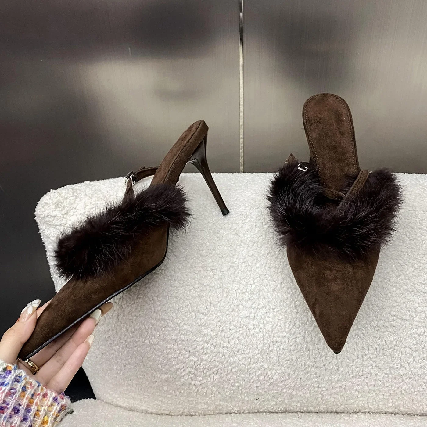 Eilyken уличный стиль женские туфли-лодочки с острым носком и пряжкой на ремешке