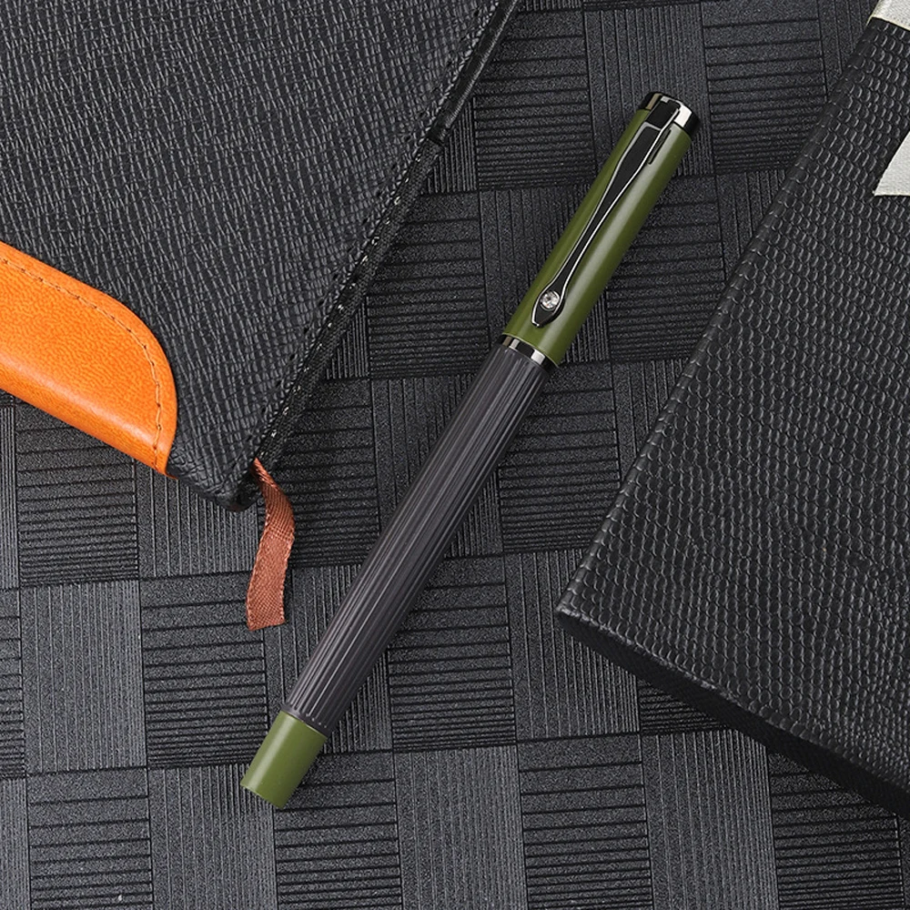 BJFACAI Винтажная матовая зелёная перьевая ручка