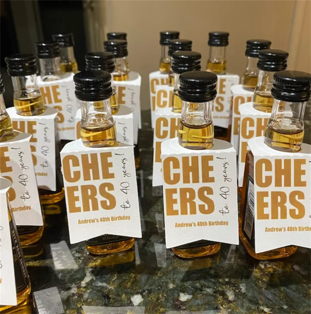 Подвеска на бутылку для ликера 50 шт украшение годы 30 40 21 60 лет