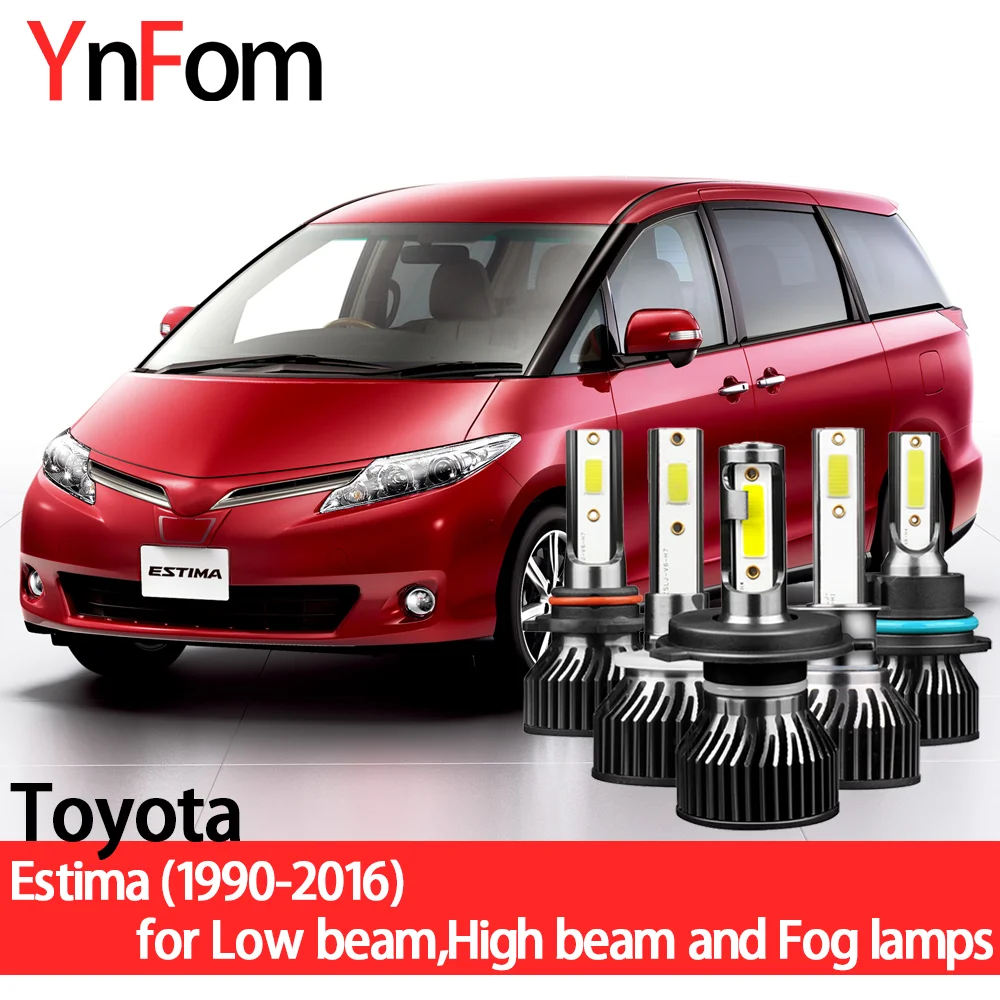 

YNFOM LED headlight kit for Toyota Estima Emina/Lucida 1990-2016 low/high beam,fog lamp,car accessories,car headlight bulbs