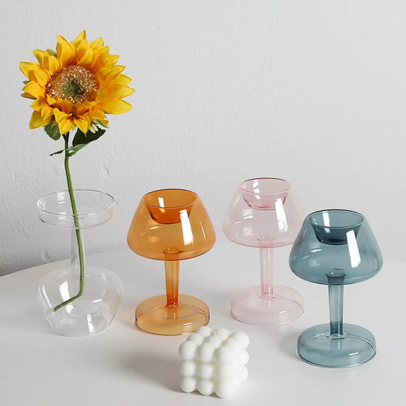 Стеклянные подсвечники для домашнего декора стеклянный стол Канделябры