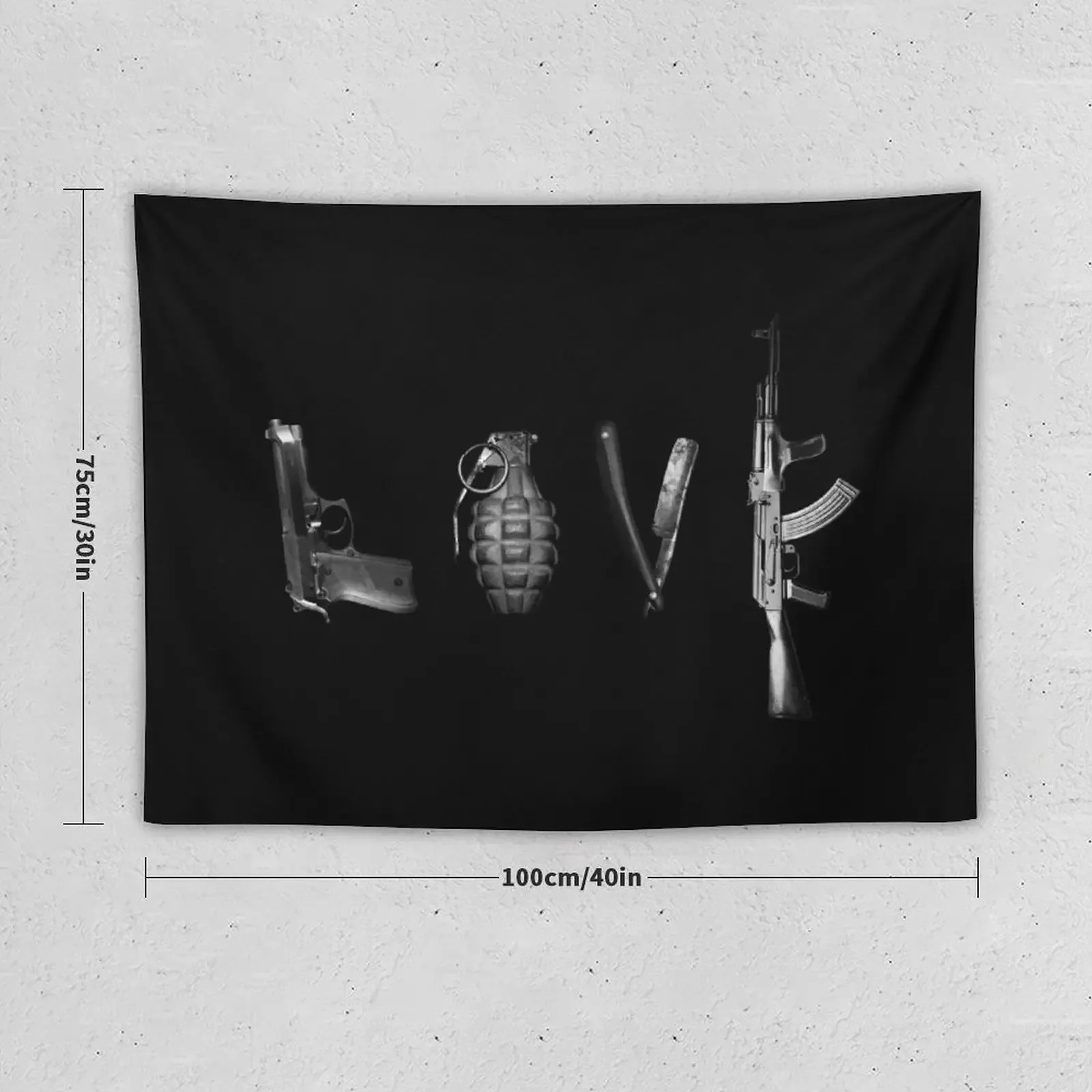 Декоративный гобелен в виде гранаты оружие и