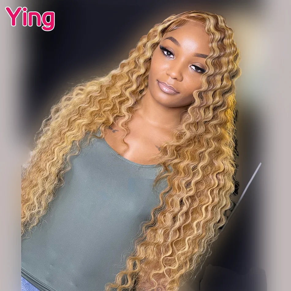 Ying Hair Honey Blonde 5x5 Transparent Lace Wig HD 13x4 Lace Front Wig 10A Human Hair 13x6 Lace Front Wig PrePlucked 30 Inch Wig