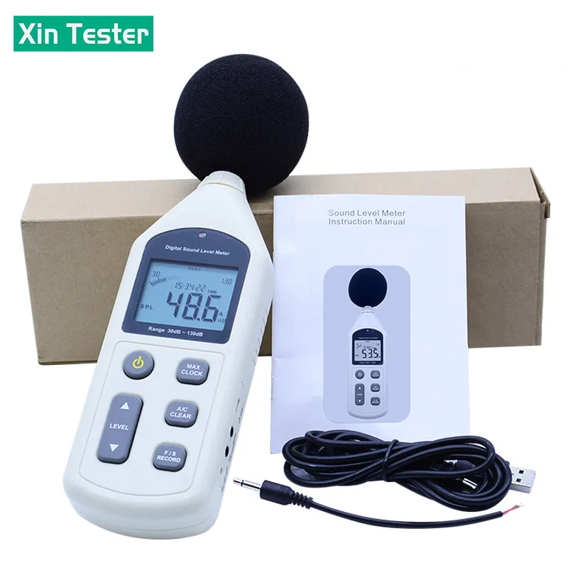 Тестер Xin GM1356 Цифровые измерители уровня звука ЖК-дисплей 30 ~ 130 дБ Регистратор шума Аудиодетектор Автомобильный микрофон (art.: 3920cbf2abe1a) - 3920cbf2abe1a