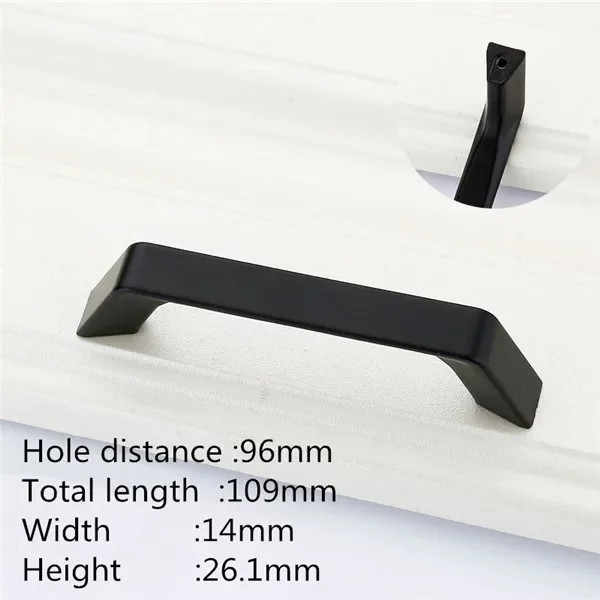 Алюминиевые черные ручки для кухонного шкафа в американском стиле, ручки для ящиков, дверные ручки для шкафа, мебельная фурнитура